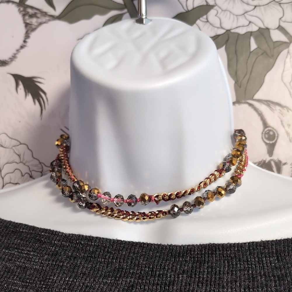 Chloe + Isabel Gold and Pink Crystal Necklace